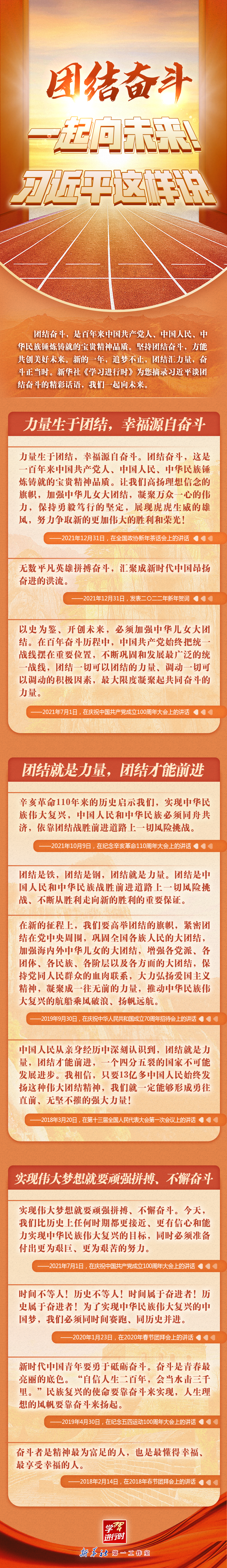 學(xué)習(xí)進(jìn)行時(shí)丨團(tuán)結(jié)奮斗，一起向未來(lái)！習(xí)近平這樣說(shuō)