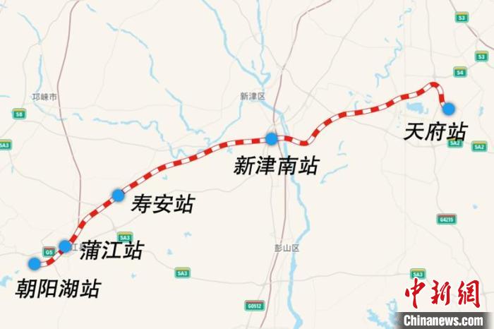 成都鐵路樞紐天府至朝陽(yáng)湖段線路圖?！?guó)鐵集團(tuán)供圖