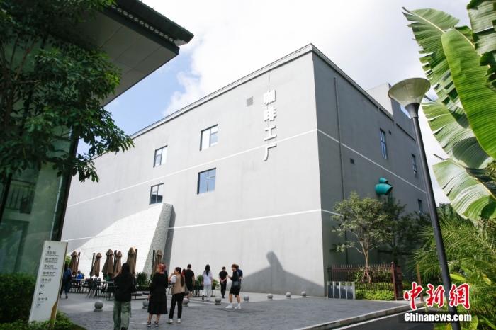 圖為采訪團(tuán)一行參觀咖啡工廠。 曹淼欣 攝