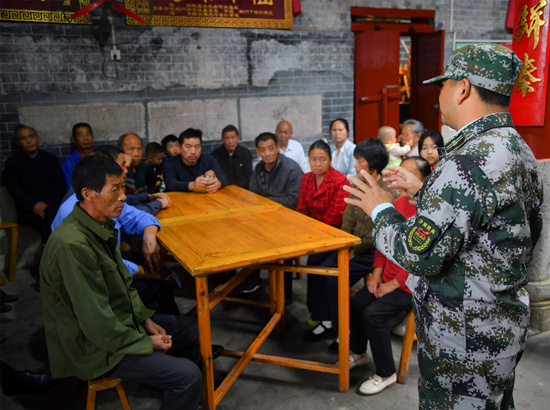 民兵學(xué)習(xí)宣講。受訪單位供圖