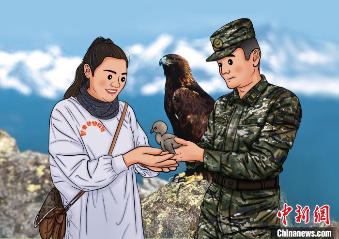 青海武警手繪“環(huán)?！焙?bào)呼吁保護(hù)高原生態(tài)