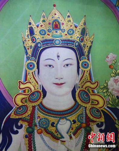 安多強巴繪制的《度母》唐卡。<a target='_blank' href='/'><p  align=