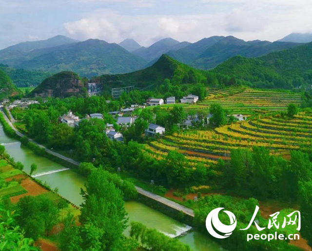 陜西商洛漫川關鎮(zhèn)民宿群。人民網(wǎng) 王麗攝