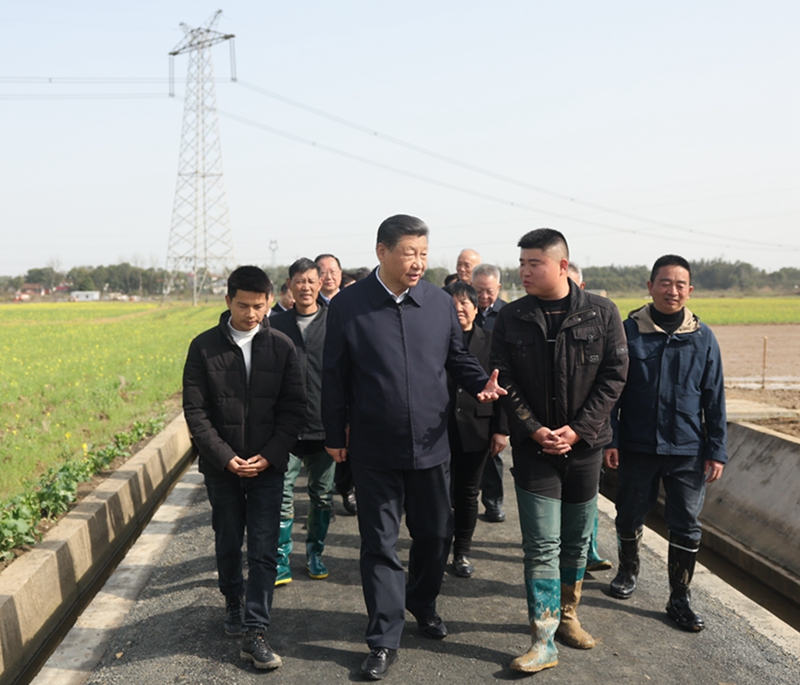 2024年3月19日，習(xí)近平總書記在湖南常德港中坪村考察。