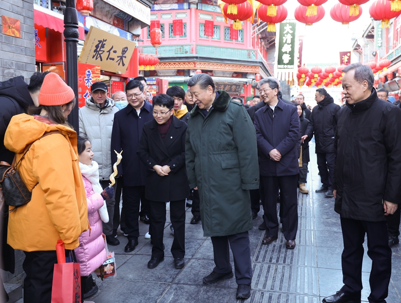2024年2月1日，習(xí)近平總書記在天津古文化街考察。