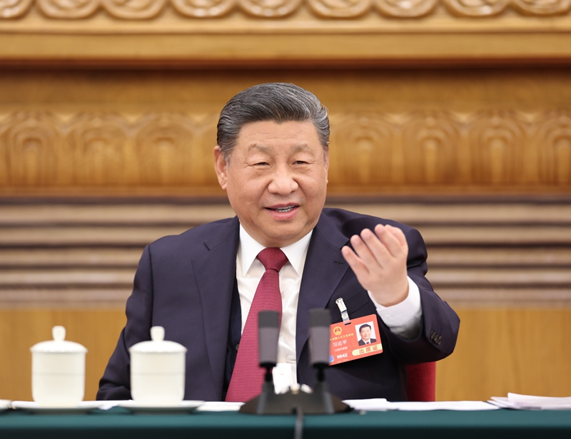 2025年3月5日下午，習(xí)近平總書(shū)記參加他所在的十四屆全國(guó)人大三次會(huì)議江蘇代表團(tuán)審議。