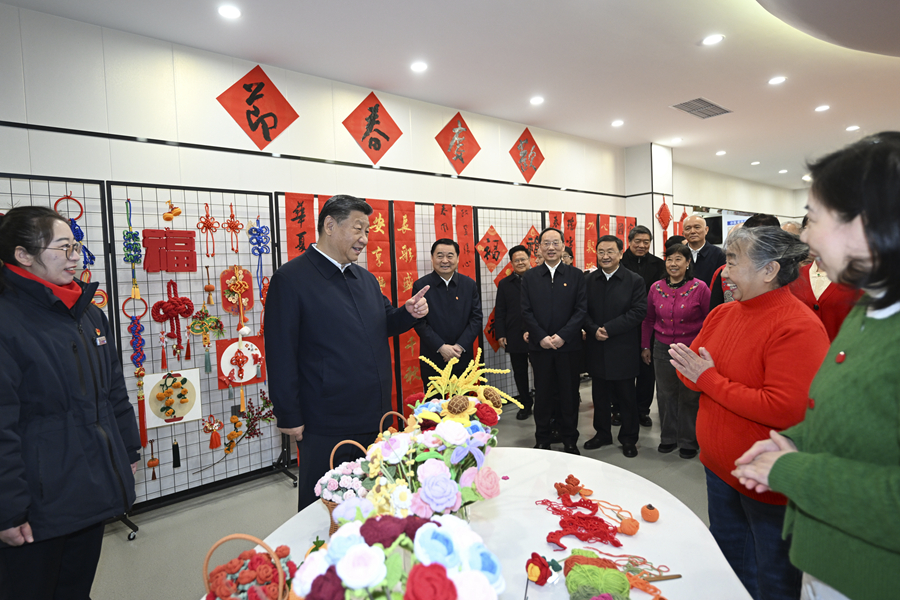 2025年1月23日，習近平總書記在沈陽大東區(qū)長安街道長安小區(qū)社區(qū)黨群服務中心考察。