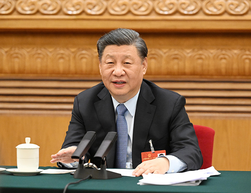 2023年3月5日，習(xí)近平總書記參加他所在的十四屆全國人大一次會議江蘇代表團審議。