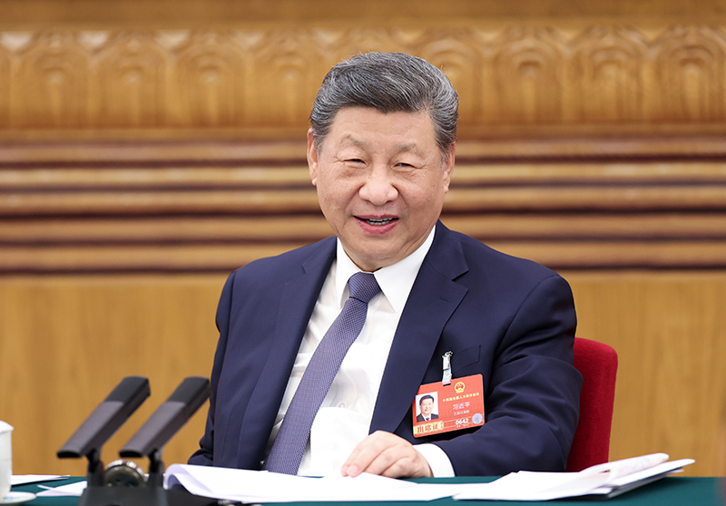 2026年3月5日下午，中共中央總書記、國家主席、中央軍委主席習(xí)近平參加他所在的十四屆全國人大四次會議江蘇代表團審議。