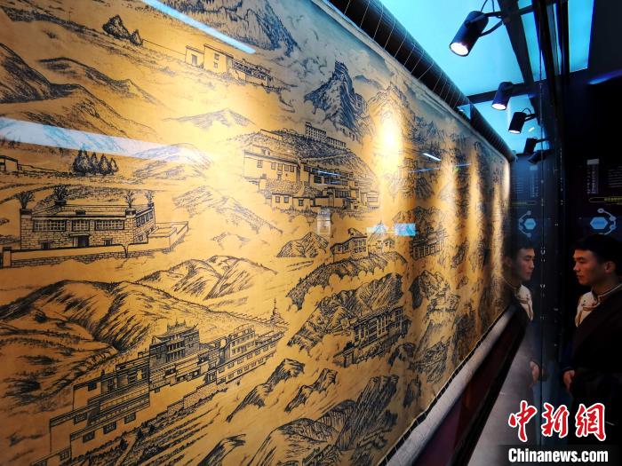 圖為歷代藏醫(yī)藥學(xué)教育機構(gòu)展示。　張?zhí)砀?攝