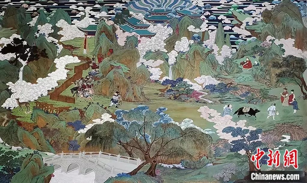 臨摹、補(bǔ)繪的青海瞿曇寺壁畫(huà)。受訪者 供圖