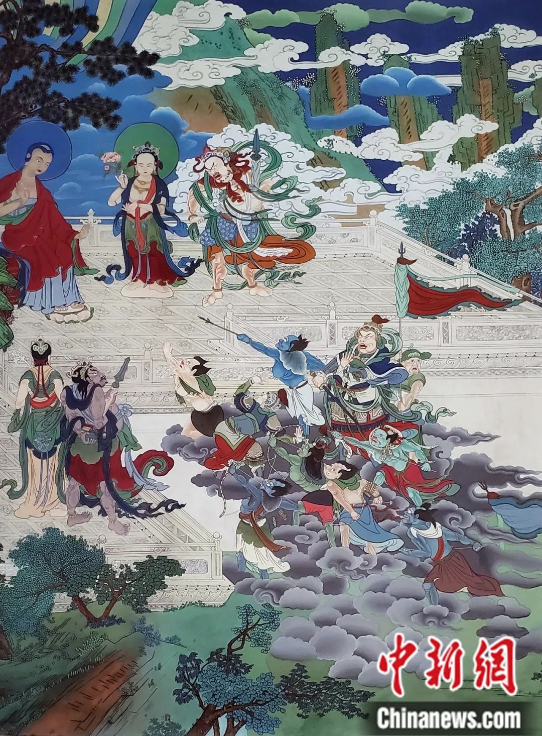 臨摹、補繪的青海瞿曇寺壁畫。受訪者 供圖