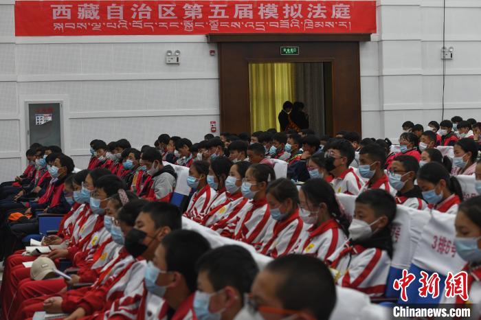 圖為西藏自治區(qū)第五屆模擬法庭現(xiàn)場。　貢嘎來松 攝