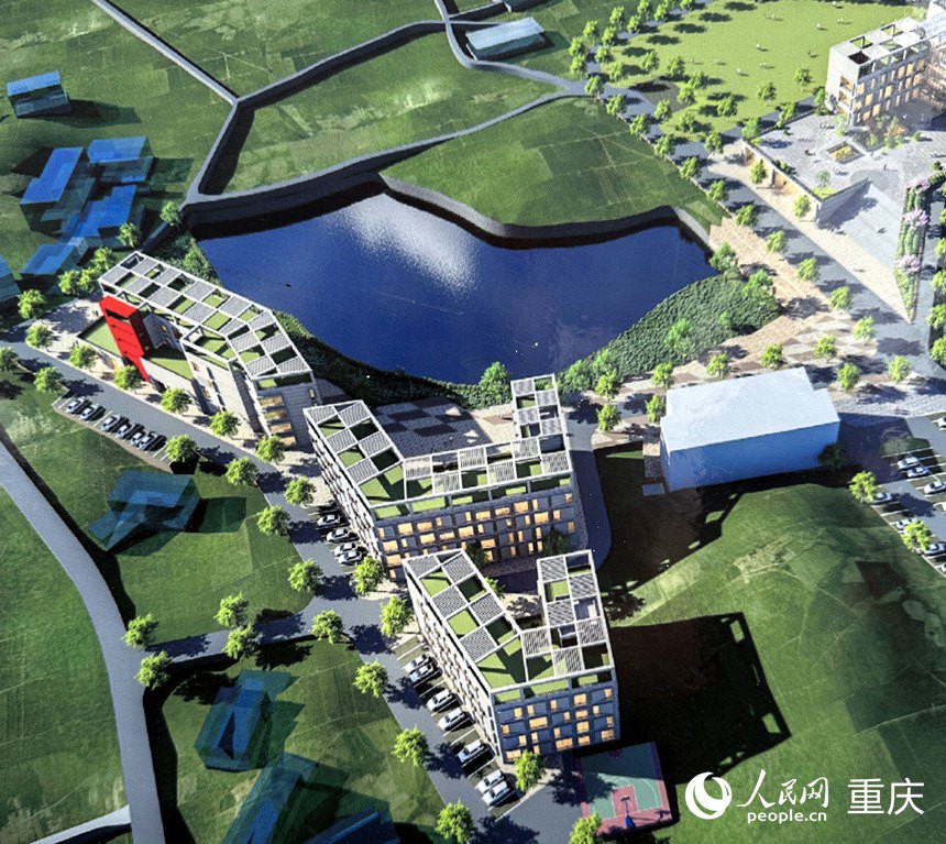 中國農(nóng)業(yè)科學(xué)院蔬菜花卉研究所西南研發(fā)中心效果圖。人民網(wǎng)記者 劉政寧攝